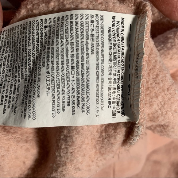 Vans Boxed Check Crop Pullover Hoodie Sweater Drawstring Womens small peach - Picture 2 of 9